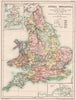 DISSOLUTION OF MONASTERIES. England. Henry VIII. Dioceses formed 1902 old map