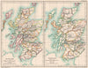 SCOTLAND. Scottish Clans. Parliamentary representation before 1832 1902 map