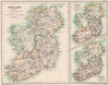 IRELAND EIRE HIBERNIA. 12th Century pre/post Anglo-Norman occupation 1902 map