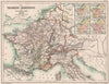 MEROVINGIAN EMPIRE 486-768. Frankish Dominions. Partitions 511 561 587 1902 map