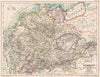 GERMANY 919-1137. under the Saxon & Salian Dynasties 1902 old antique map
