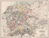 GERMANY 1138-1254. under the House of Hohenstaufen 1902 old antique map chart