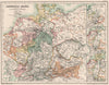 GERMANIA SACRA.Medieval eccl.divisions.Germany provinces 752 840 1000 1902 map