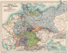 GERMANY.Formation of 19th century German Empire.Africa Pacific colonies 1902 map