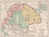 HUNGARY 1526-1699. under Turkish domination. Inset in 1396-1526 1902 old map