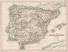 IBERIA. Spain. The Spanish Kingdoms since 1513 1902 old antique map plan chart