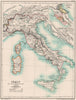 ITALY 600AD. after Lombard invasion. 8th Century Papal States growth 1902 map