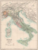ITALY C1167-1250. 12th & 13th century Italy 1902 old antique map plan chart