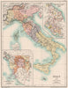ITALY 1454. Post Peace Lodi. Papal States 1430. Florentine State 14-15C 1902 map