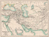 WESTERN ASIA IN 786 AD. under the Abbāsid Abbasid Caliphs 1902 old antique map