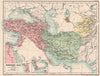 WESTERN ASIA IN 1600 AD. under the Turks & Persians 1902 old antique map chart