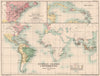 EUROPEAN COLONIES 1713. Peace of Utrecht. Americas. France v Britain 1902 map