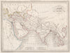 ANCIENT ASIA. Asie ancienne. Original outline colour. MALTE-BRUN c1846 old map