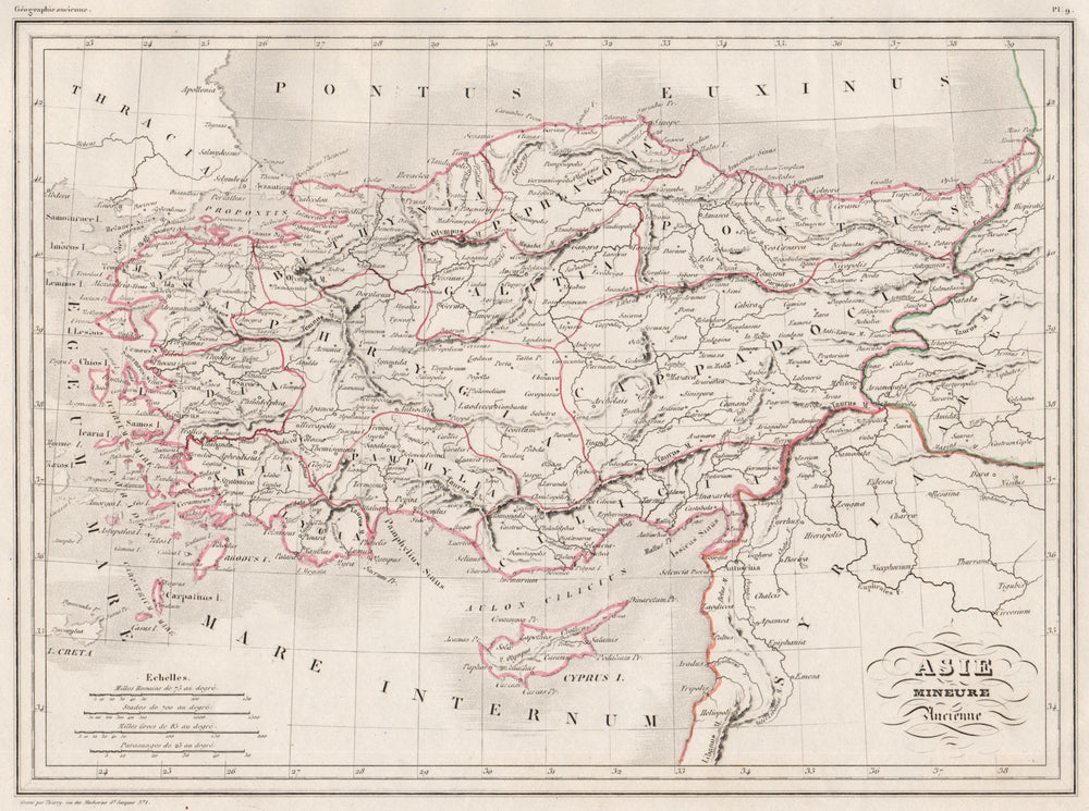 ANCIENT TURKEY. Asie Mineure ancienne Asia Minor Anatolia. MALTE-BRUN c1846 map