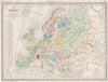 EUROPE IN 1100. showing date of foundation of each state. MALTE-BRUN c1846 map