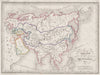 MONGOL EMPIRE. Empire des Mongols. Asia. Original colour. MALTE-BRUN c1846 map