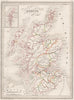 SCOTLAND. Ecosse. Counties. Original outline colour. MALTE-BRUN c1846 old map