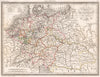 GERMANY 1789 Allemagne par cercles.Original outline colour.MALTE-BRUN c1846 map