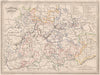 GERMANY CENTRAL.Allemagne centrale.Original outline colour.MALTE-BRUN c1846 map