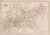 PRUSSIA. Prusse. Original outline colour. MALTE-BRUN c1846 old antique map