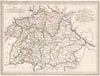 S GERMANY Bavière Württemberg Bavaria Baden.Outline colour.MALTE-BRUN c1846 map
