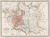 POLAND HISTORICAL Pologne in 1772 1794-5 1807 1815.Colour.MALTE-BRUN c1846 map