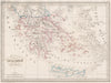 GREECE. Grèce. Candia (Crete) independent. Outline colour. MALTE-BRUN c1846 map