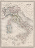 ITALY. Italie. Showing states. Original outline colour. MALTE-BRUN c1846 map