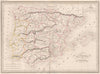 IBERIA. Espagne Portugal. Spain Portugal. Original colour. MALTE-BRUN c1846 map