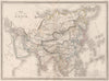 ASIA. Carte de L'asie. Original outline colour. MALTE-BRUN c1846 old map