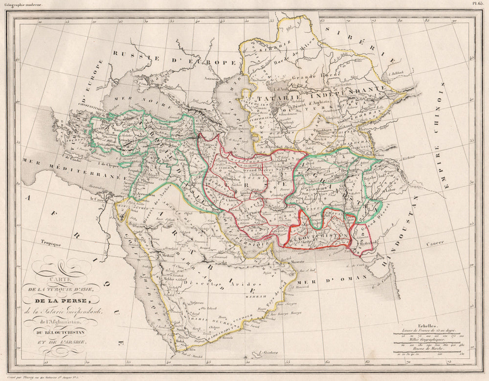 SOUTH WEST ASIA.Turquie d'Asie Perse Persia Tartary Turkey.MALTE-BRUN c1846 map