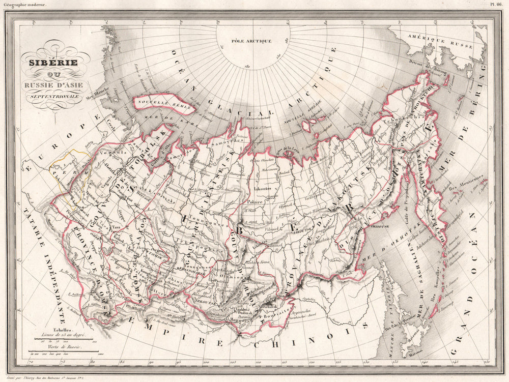 SIBERIA. Sibérie/Russie d'Asie. Russia in Asia. MALTE-BRUN c1846 old map