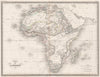 AFRICA. Afrique. Takrour Ashanti Nubia Cimbebasie. Colour. MALTE-BRUN c1846 map