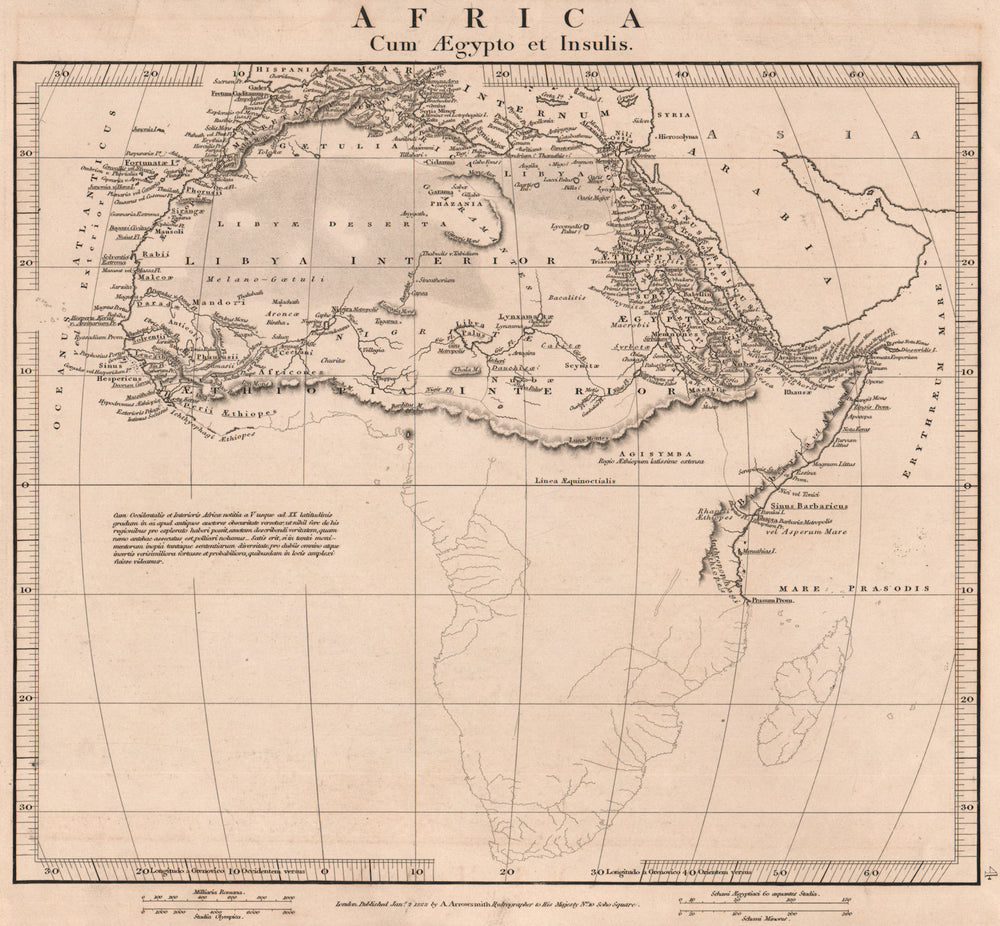 AFRICA ANCIENT. Gaetulia Nigritae Phazania Aethiopia &c. ARROWSMITH 1828 map