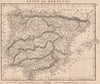 IBERIA. Spain and Portugal General map. ARROWSMITH 1828 old antique chart