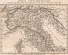 ANCIENT NORTHERN ITALY. Italia Septentrionalis. Gallia Cisalpina 1828 old map