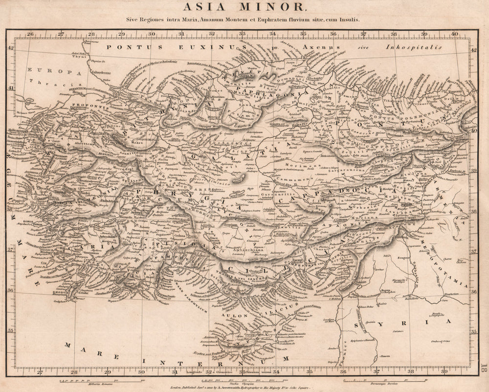 ANCIENT ASIA MINOR. Cappadocia Phrygia Galatia Bithynia. ARROWSMITH 1828 map