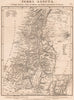 ANCIENT PALESTINE. Terra Sancta. Judaea Samaria. 12 tribes of Israel 1828 map