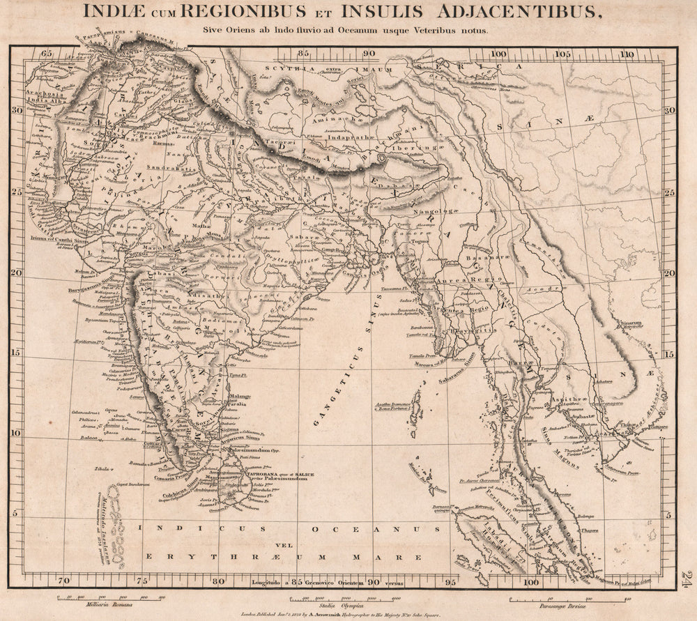ANCIENT INDIA & INDOCHINA. India intra/extra Ganges. ARROWSMITH 1828 old map
