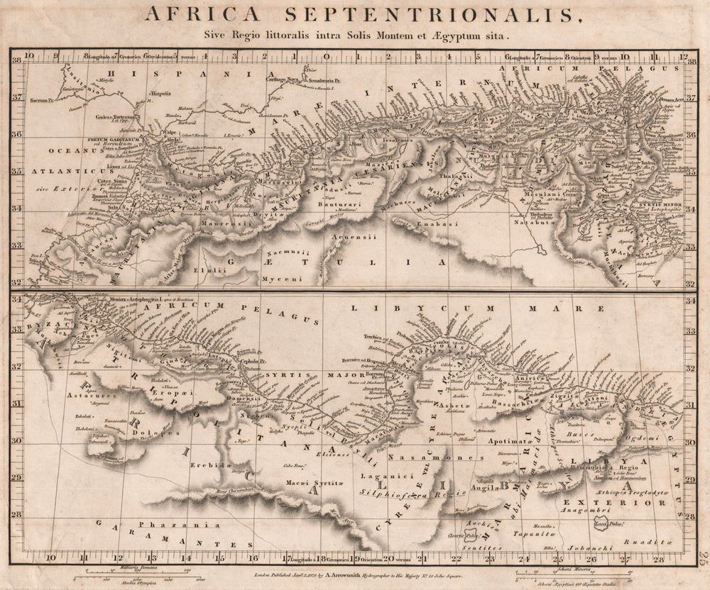 ANCIENT NORTH AFRICA.Septentrionalis.Tripolitana Mauretania.ARROWSMITH 1828 map