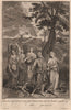 BIBLE. Genesis 19.26 She became a pillar of salt 1752 old antique print
