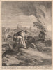 BIBLE. Exodus 3.5 Put off thy shoes from off thy feet 1752 old antique print