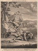 BIBLE. 1 Chronicles 10.4-5 Sauls overthrow and death 1752 old antique print