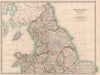 ENGLAND & WALES NORTH. Showing railways canals lightships. JOHNSTON 1906 map
