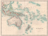 COLONIAL OCEANIA. Australasia Pacific British Dutch French US. JOHNSTON 1906 map