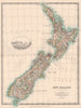 NEW ZEALAND. Southern Alps & Godley Glacier vignette. Counties.JOHNSTON 1906 map