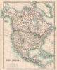 NORTH AMERICA. United States Canada Mexico Central America. JOHNSTON 1906 map