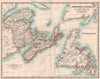 CANADA MARITIME PROVINCES. NB NS Prince Edward I. Newfoundland.JOHNSTON 1906 map