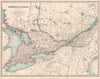 CANADA. Ontario & Quebec showing counties. JOHNSTON 1906 old antique map chart