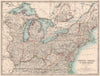 USA NORTH EAST. New England Mid West Mid Atlantic. JOHNSTON 1906 old map